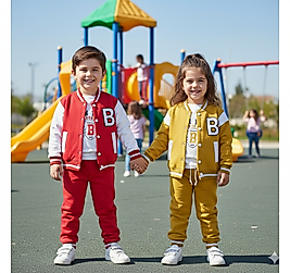 2 - 5 Yaş Arası Kolej Ceket, Sweat ve Eşofmanlı Üçlü Kışlık Takım