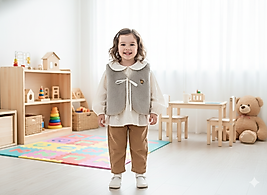 6 Ay 2 Yaş Arası Viskon Gömlek, Peluş Yelek, Kadife Pantolonlu Kışlık Takım