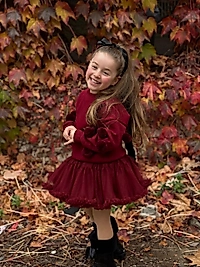 3 - 10 Yaş Arası Karnaval Tütü Etek, üçiplik Şardonlu ve Ponpon Detay Kız Çocuk Takım