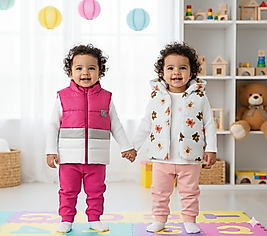 6 Ay 2 Yaş Arası Şişme Yelekli Üçlü Kız Bebek Takımları