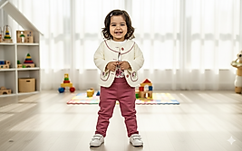 6 Ay 2 Yaş Arası Nakış Çiçek İşlemeli Üçlü Kız Bebek Takım