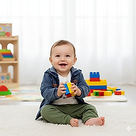 6 Ay 2 Yaş Arası Kapşonlu Kot Ceket, Sweat Ve Penye Eşofmanlı Üçlü Erkek Bebek Takım