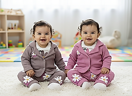 3 Ay 1 Yaş Arası Papatya Desenli Üçlü Takım